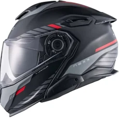 Outlet MC Flip Up hjelm – X.Lifetour Globe Sort/Rød