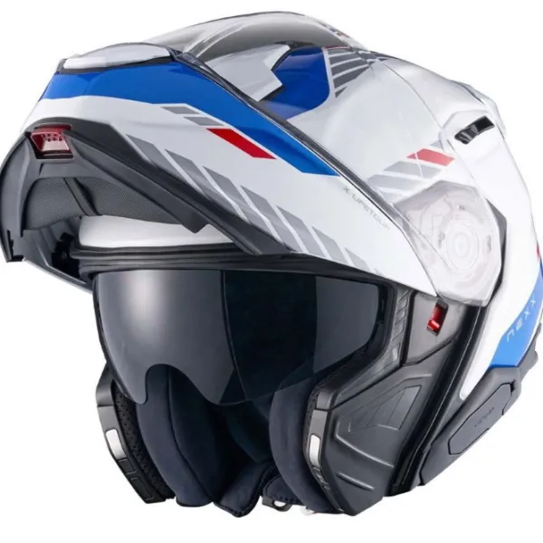 Discount MC Flip Up hjelm – X.Lifetour Globe Hvid/Blå