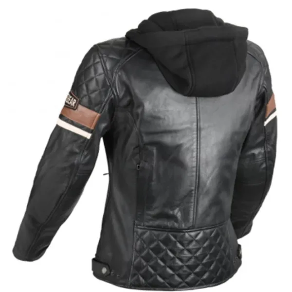 Clearance Difi MC-læderjakke – Jolene 2 Sort/Brun