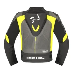 Sale Richa MC-Læderjakke – Stradale Grå/Fluo