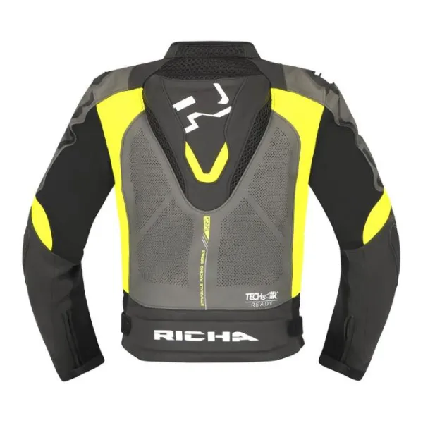Sale Richa MC-Læderjakke – Stradale Grå/Fluo