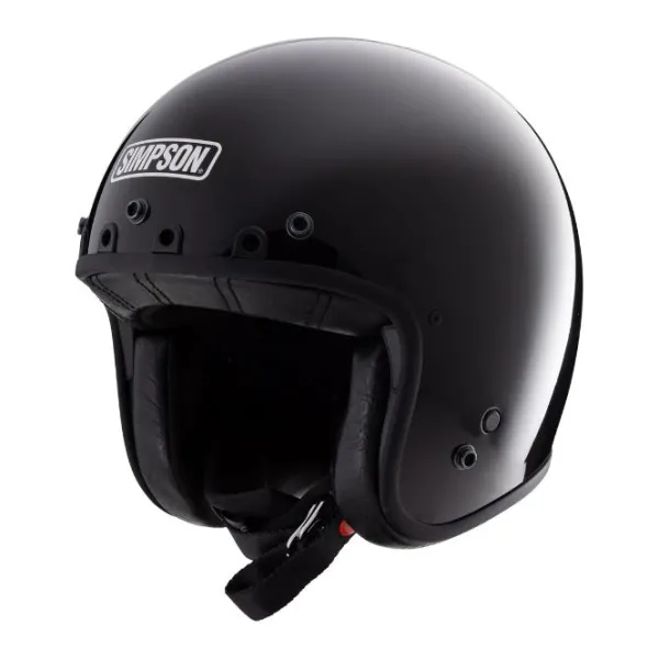 Outlet Simpson MC-Pilothjelm – Chopper Blank Sort 22.06