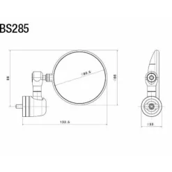 Outlet MC-Spejl – Rizoma Spy-R Ø80 Styrende Spejl Sort BS285B