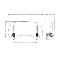 Discount Puig MC-Vindskærm – Justerbar Klar 300×130 MM