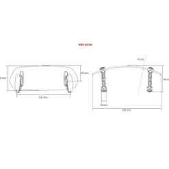 Hot Puig MC-Vindskærm – Justerbar Klar 95×263 MM
